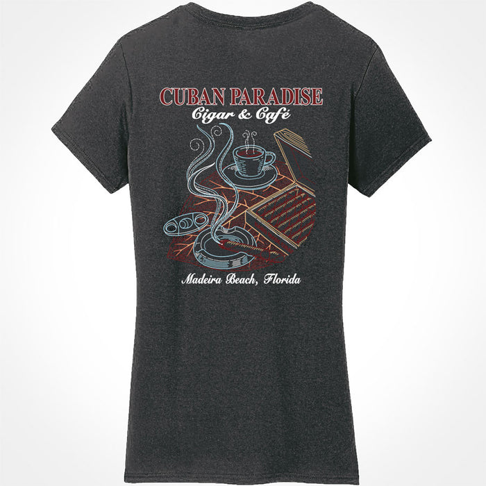 Cigar Paradise Honor and Tradition, Black T-Shirt Deep V-neck